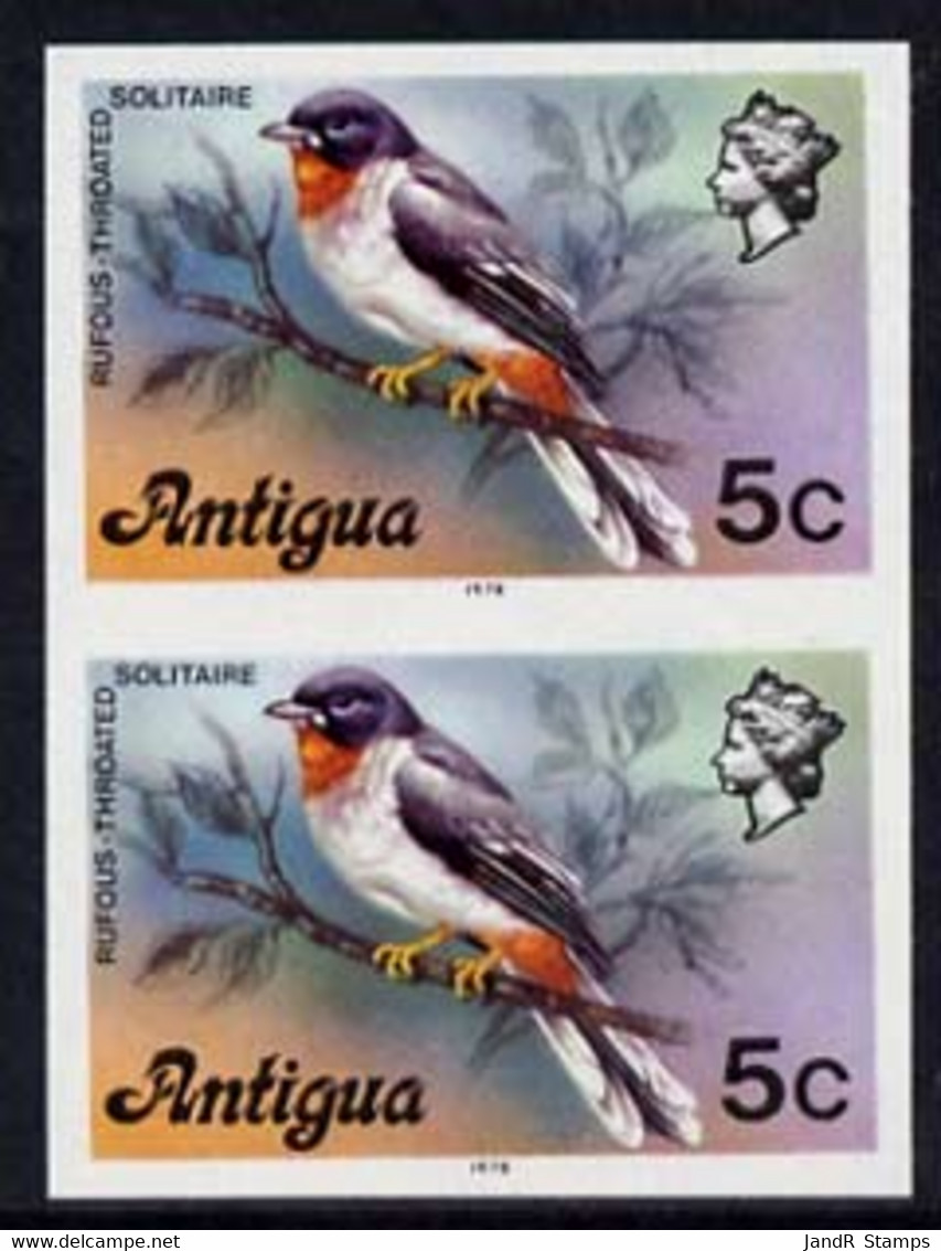 Antigua 1976 Solitaire Bird 5c (with Imprint) U/m Imperforate Pair (as SG 474B) - Andere & Zonder Classificatie