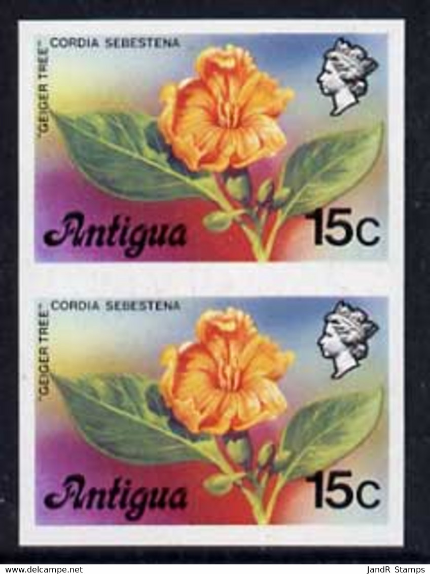 Antigua 1976 Geiger Tree 15c (without Imprint) U/m Imperforate Pair (as SG 477A) - Otros & Sin Clasificación