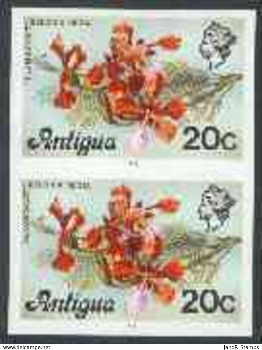 Antigua 1976 Flamboyant 20c (with Imprint) U/m Imperforate Pair (as SG 478B) - Otros & Sin Clasificación