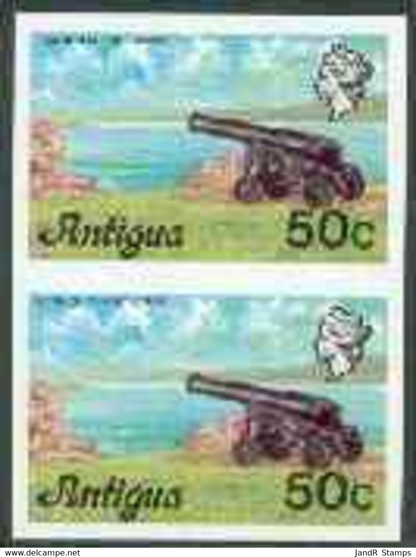 Antigua 1976 Cannon 50c (without Imprint) U/m Imperforate Pair (as SG 481A) - Sonstige & Ohne Zuordnung