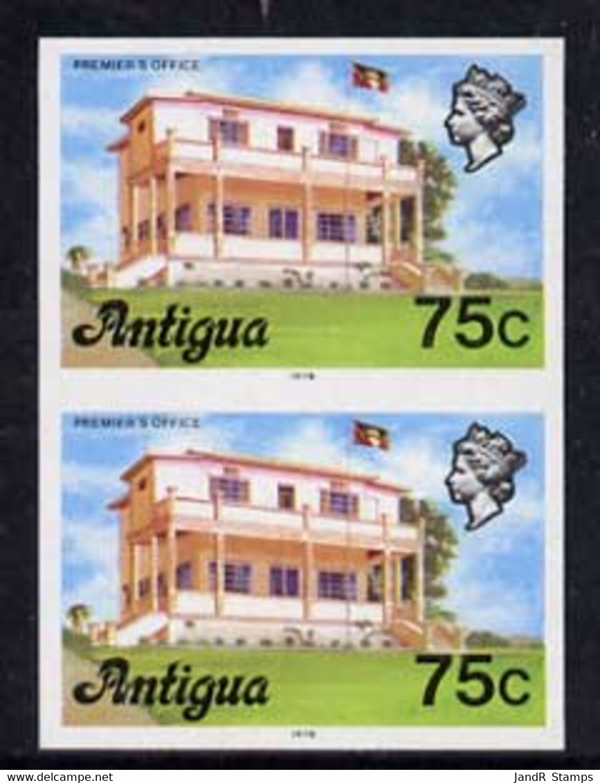 Antigua 1976 Premier's Office 75c (with Imprint) U/m Imperforate Pair (as SG 482B) - Sonstige & Ohne Zuordnung