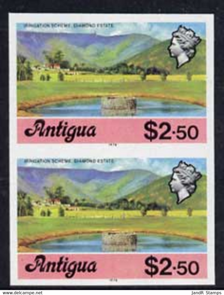 Antigua 1976 Irrigation Scheme $2.50 (with Imprint) U/m Imperforate Pair (as SG 484B) - Sonstige & Ohne Zuordnung