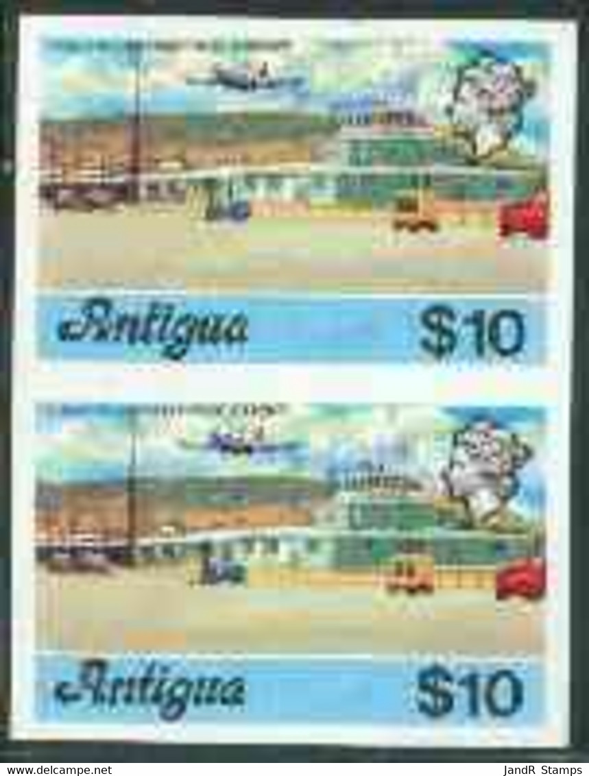 Antigua 1976 Coolidge Airport $10 (without Imprint) U/m Imperforate Pair (as SG 486A) - Autres & Non Classés