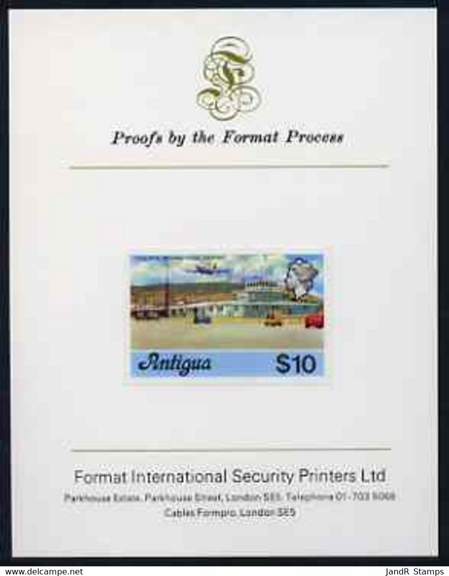 Antigua 1976 Coolidge Airport $10 (without Imprint) Imperf Proof Mounted On Format International Proof Card - Andere & Zonder Classificatie