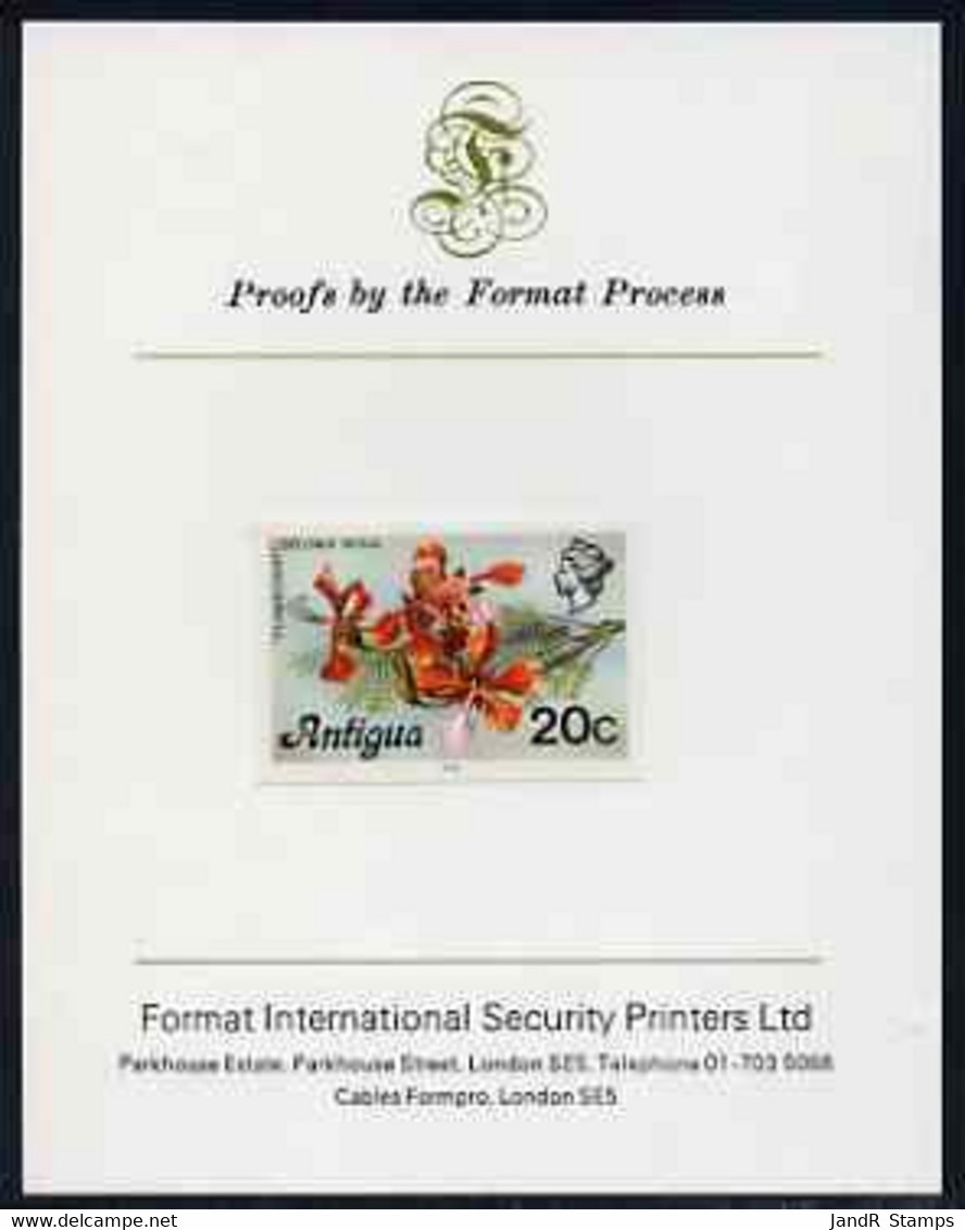 Antigua 1976 Flamboyant 20c (with Imprint) Imperf Proof On Format International Proof Card (as SG 478B) - Autres & Non Classés