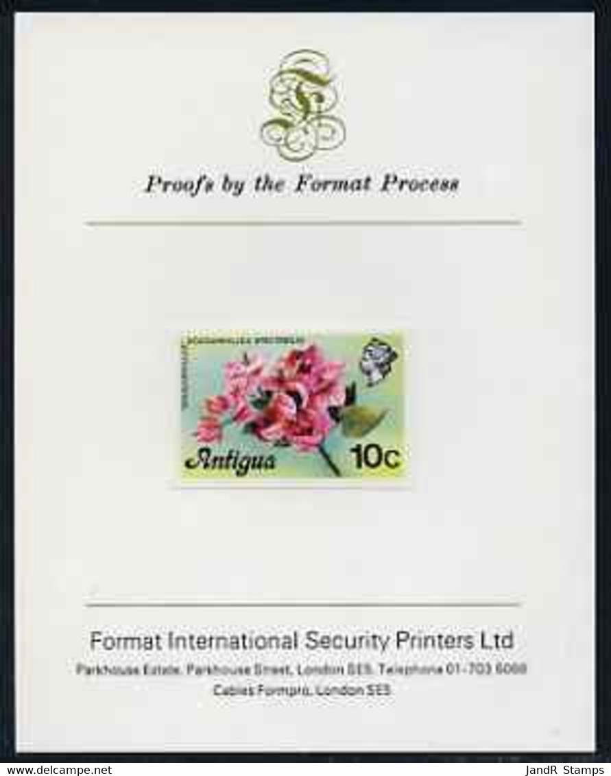 Antigua 1976 Bougainvillea 10c (without Imprint) Imperf Proof Mounted On Format International Proof Card - Otros & Sin Clasificación