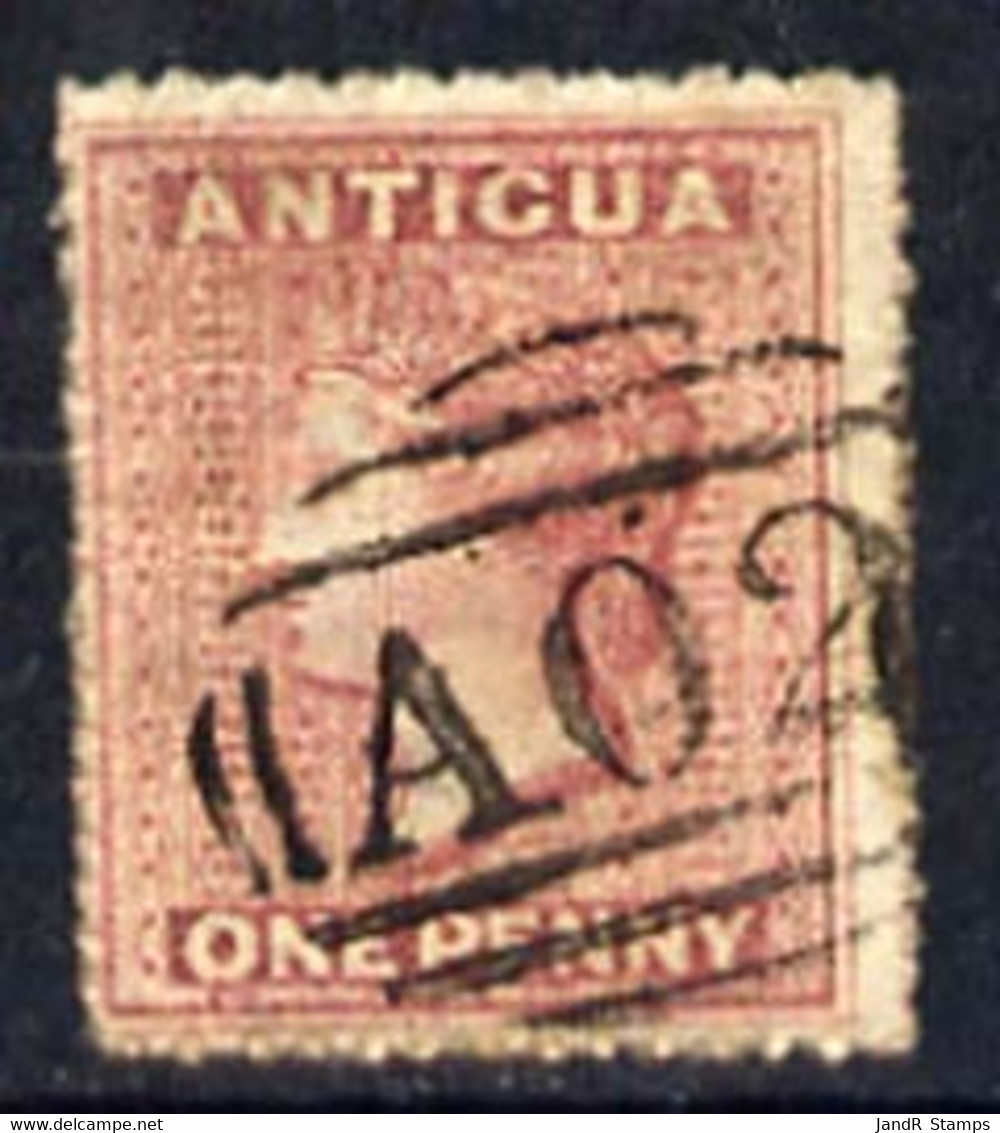 Antigua 1863 QV 1d Dull Rose With Fine A02 Cancel - Otros & Sin Clasificación