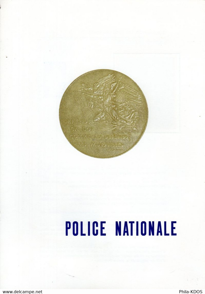 " POLICE NATIONALE " Sur Encart A4 1er Jour Signé De 4 Pages De 1976 N° YT 1907 Parfait état. FDC - Polizei - Gendarmerie