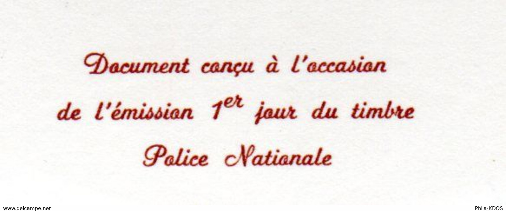 " POLICE NATIONALE " Sur Encart A4 1er Jour Signé De 4 Pages De 1976 N° YT 1907 Parfait état. FDC - Polizei - Gendarmerie