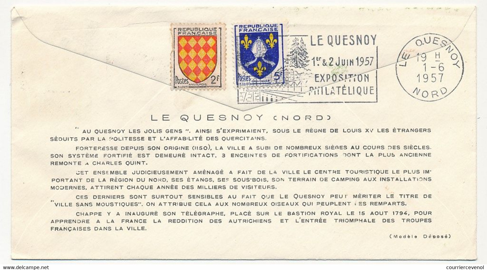 FRANCE - Enveloppe FDC OMEC - 8F Le Quesnoy - Omec Concordante 1957 - 1950-1959