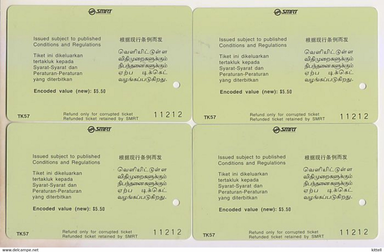 Singapore 4 Cards Unused Old Transport Subway Train Bus Ticket Card Transitlink Art Paintings Leonardo Da Vinci - Welt