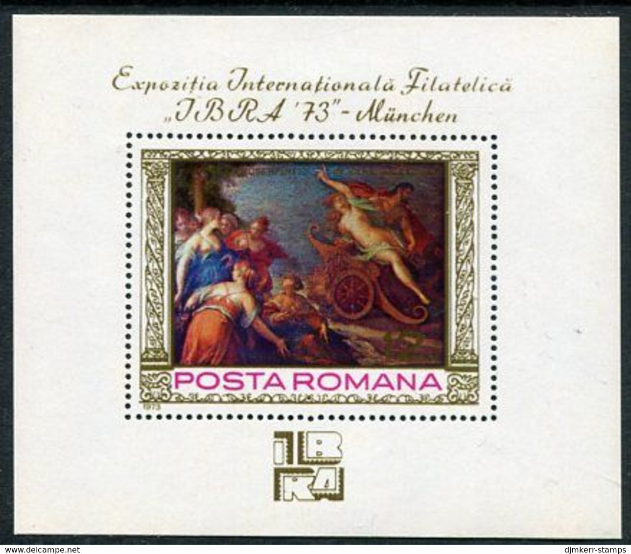 ROMANIA 1973 IBRA '73 Stamp Exhibition MNH / **..  Michel Block 104 - Hojas Bloque