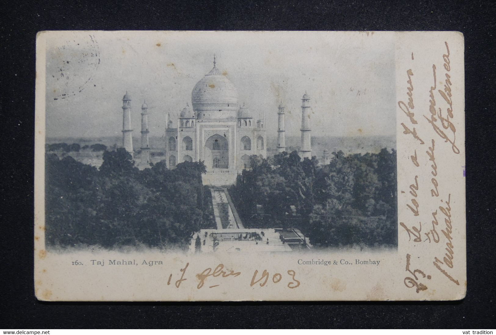 INDE - Oblitération Sea Post Office Sur Carte Postale De Agra En 1903 Pour La France - L 96907 - 1902-11 Roi Edouard VII