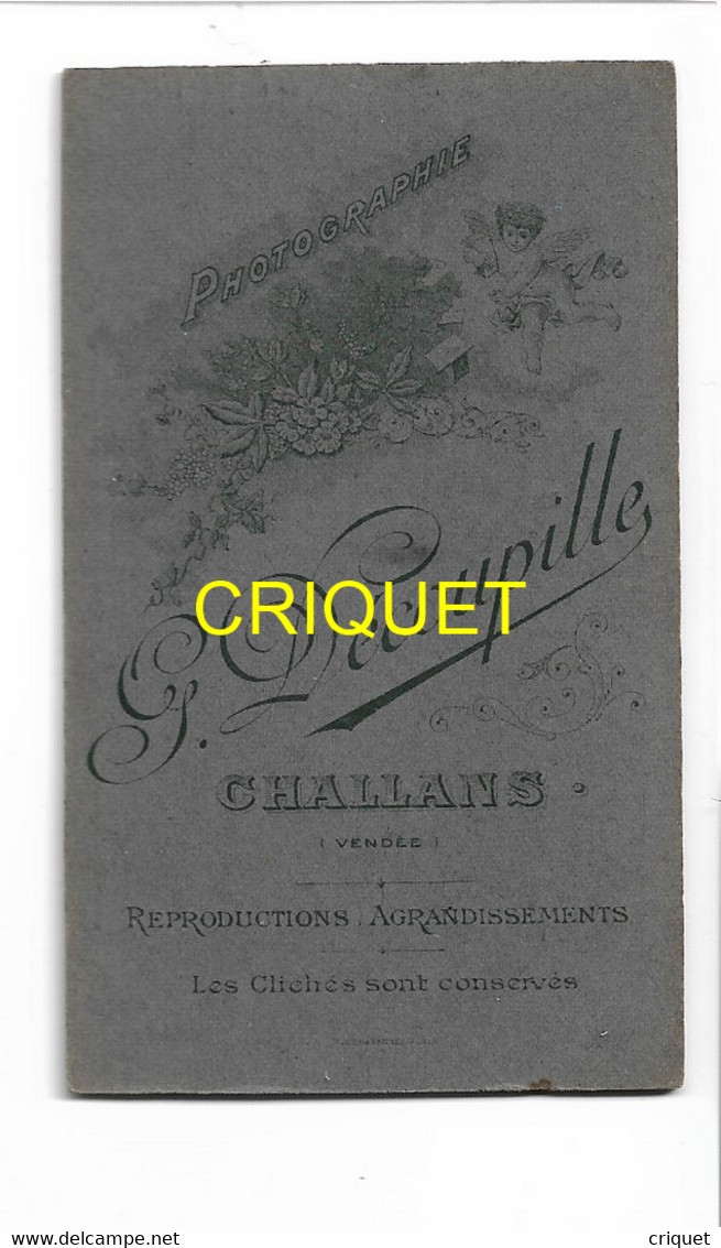 85 Challans, Photo Cdv D'une Communiante, Phot. Découpille - Challans