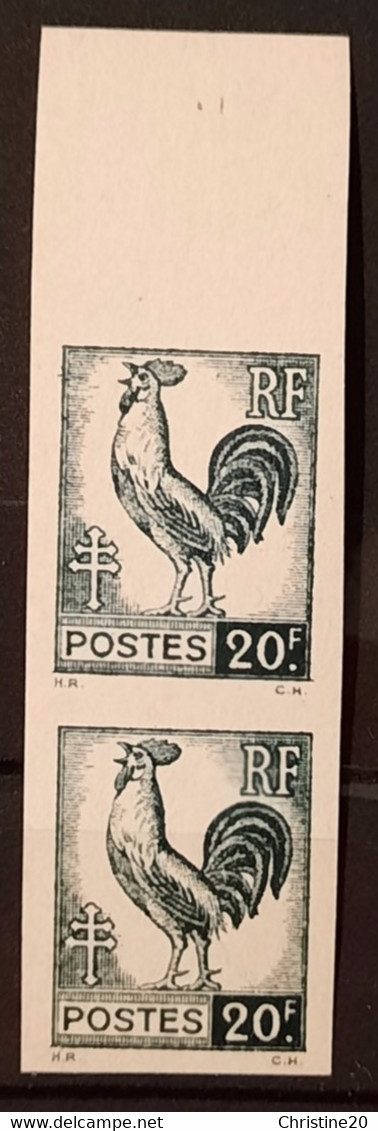 France 1944 Coq Et Marianne D'Alger N°648 Paire BdF ** TB Cote Maury 160€ - 1944 Coq Et Maríanne D'Alger