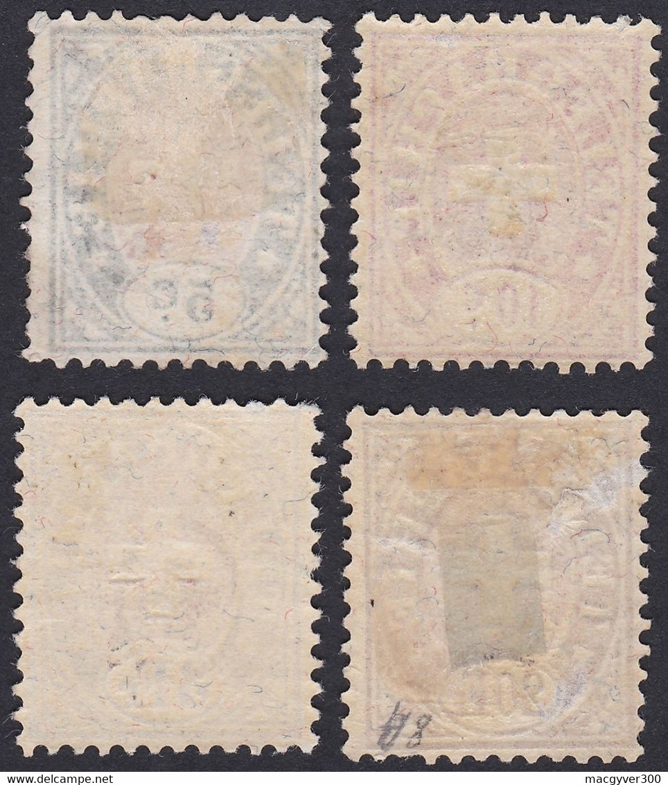 SUISSE, 1868-81,   (Yvert 1-2-6-8) - Télégraphe
