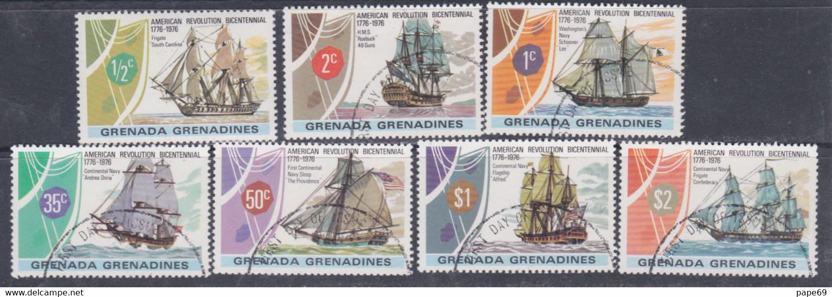 Grenadines N° 157 / 63 X, O  Bicent. Indépendance Des Etats-Unis,  Les 7 Valeurs  Trace De Charnière Ou Oblitérées, TB - Autres - Amérique