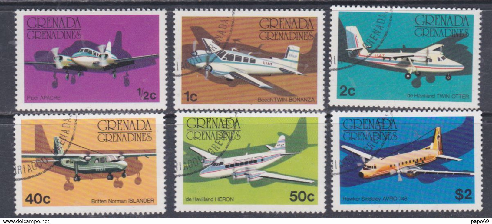 Grenadines N° 164 / 69  O  Avions,  Les 6 Valeurs  Oblitérées, TB - Sonstige - Amerika