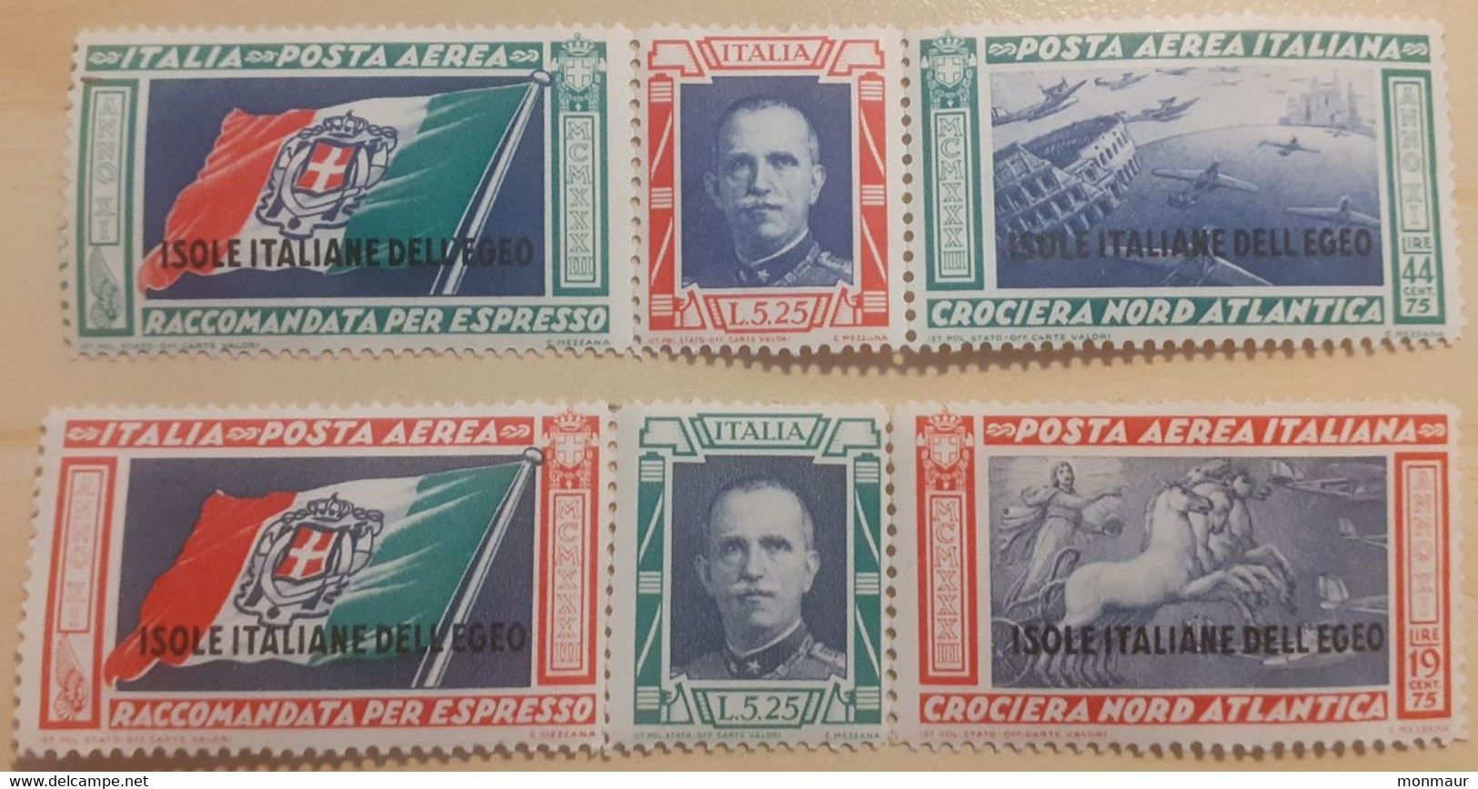 ITALIA COLONIE EGEO 1933 TRITTICO DI BALBO SERIE COMPLETA NUOVA - Egeo