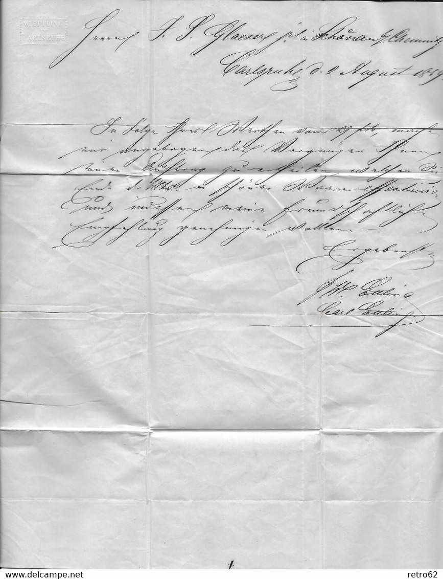 1859 Altdeutschland Baden →  Brief Karlsruhe Nach Schönau - Storia Postale