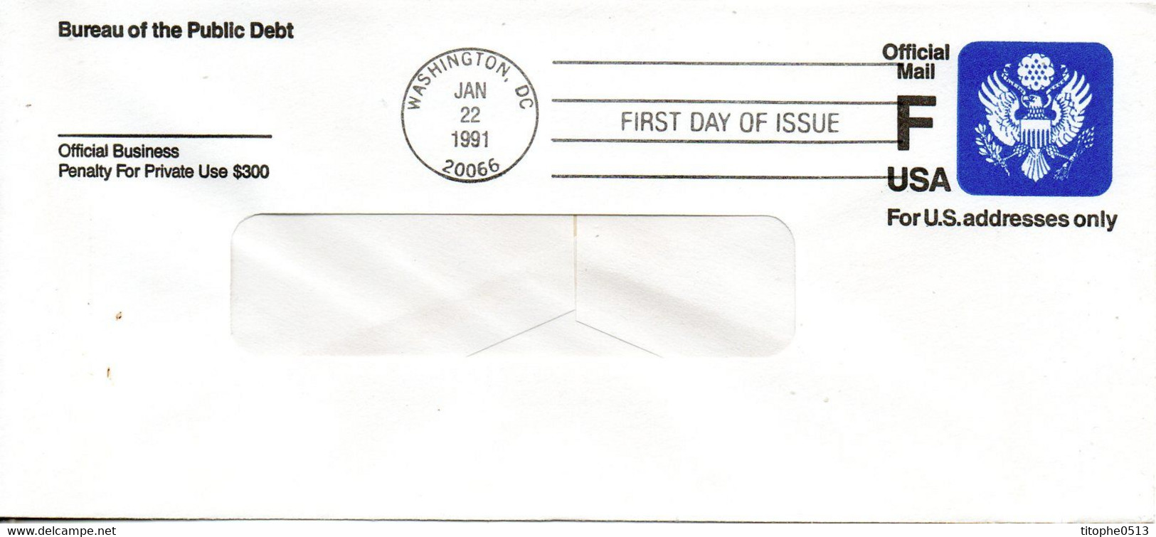 USA. Enveloppe Pré-timbrée Avec Oblitération 1er Jour De 1991. Official Mail F USA. - Autres & Non Classés