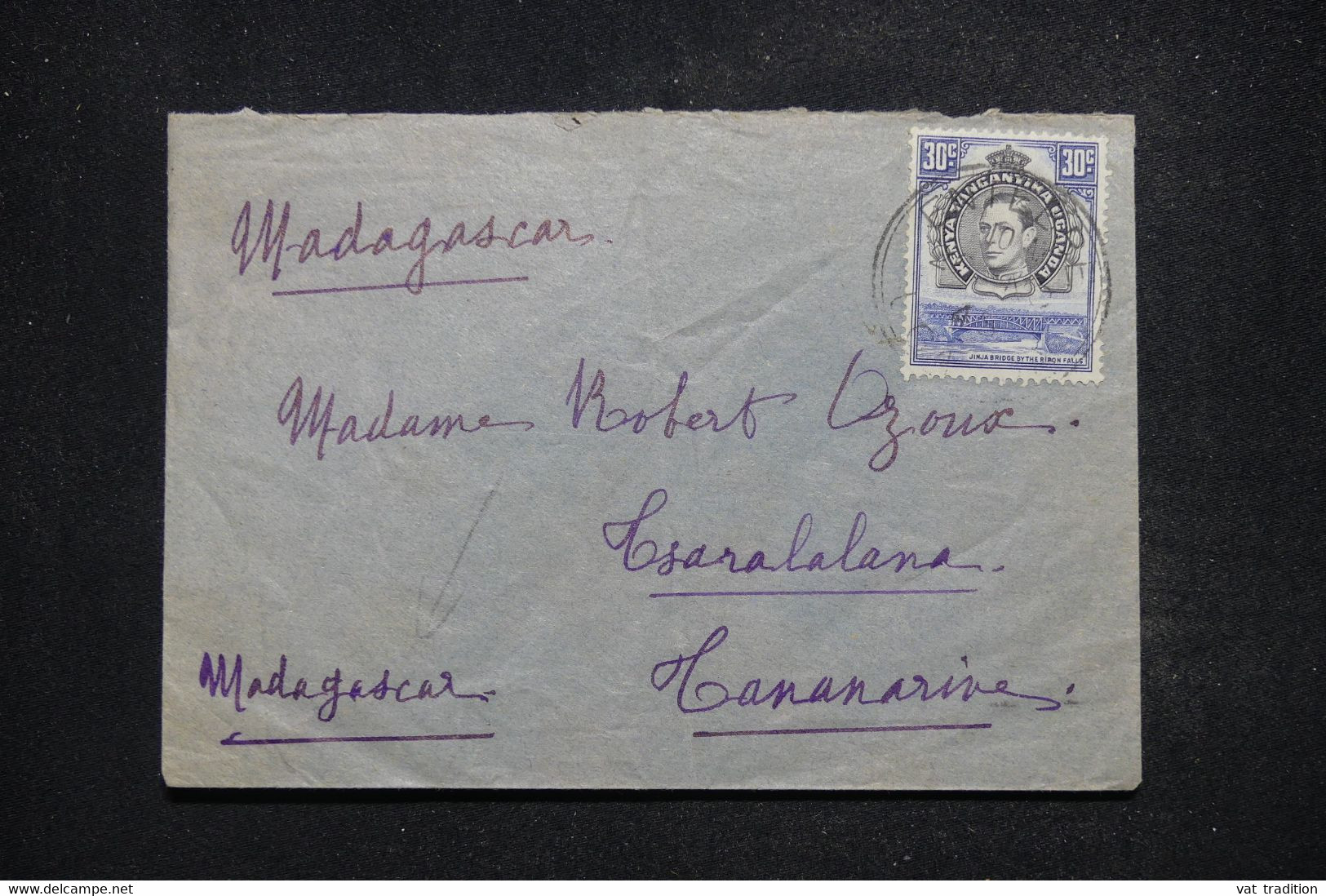 KENYA/ OUGANDA ET TANGANYIKA - Enveloppe De Entelbe Pour Madagascar En 1945 - L 96947 - Kenya, Uganda & Tanganyika