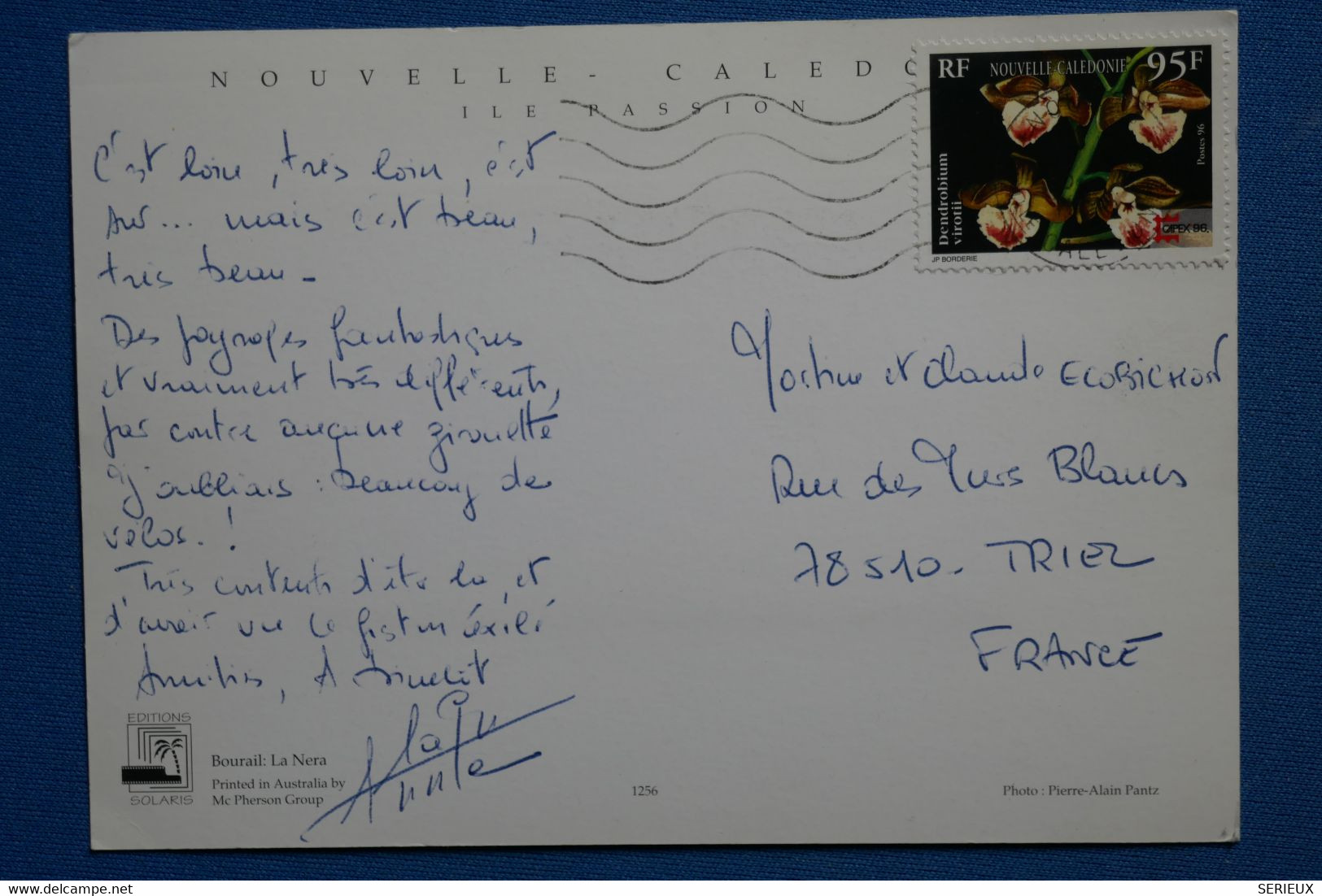 R23 NOUVELLE CALEDONIE BELLE CARTE 1996 NOUMEA POUR TRIEL FRANCE + AFFRANCH PLAISANT - Storia Postale