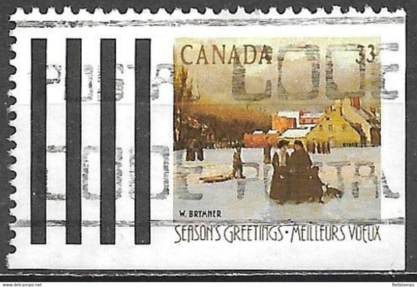 Canada 1989. Scott #1259 (U) Christmas, Winter Landscape, Champ De Mars, By William Brymner - Francobolli (singoli)