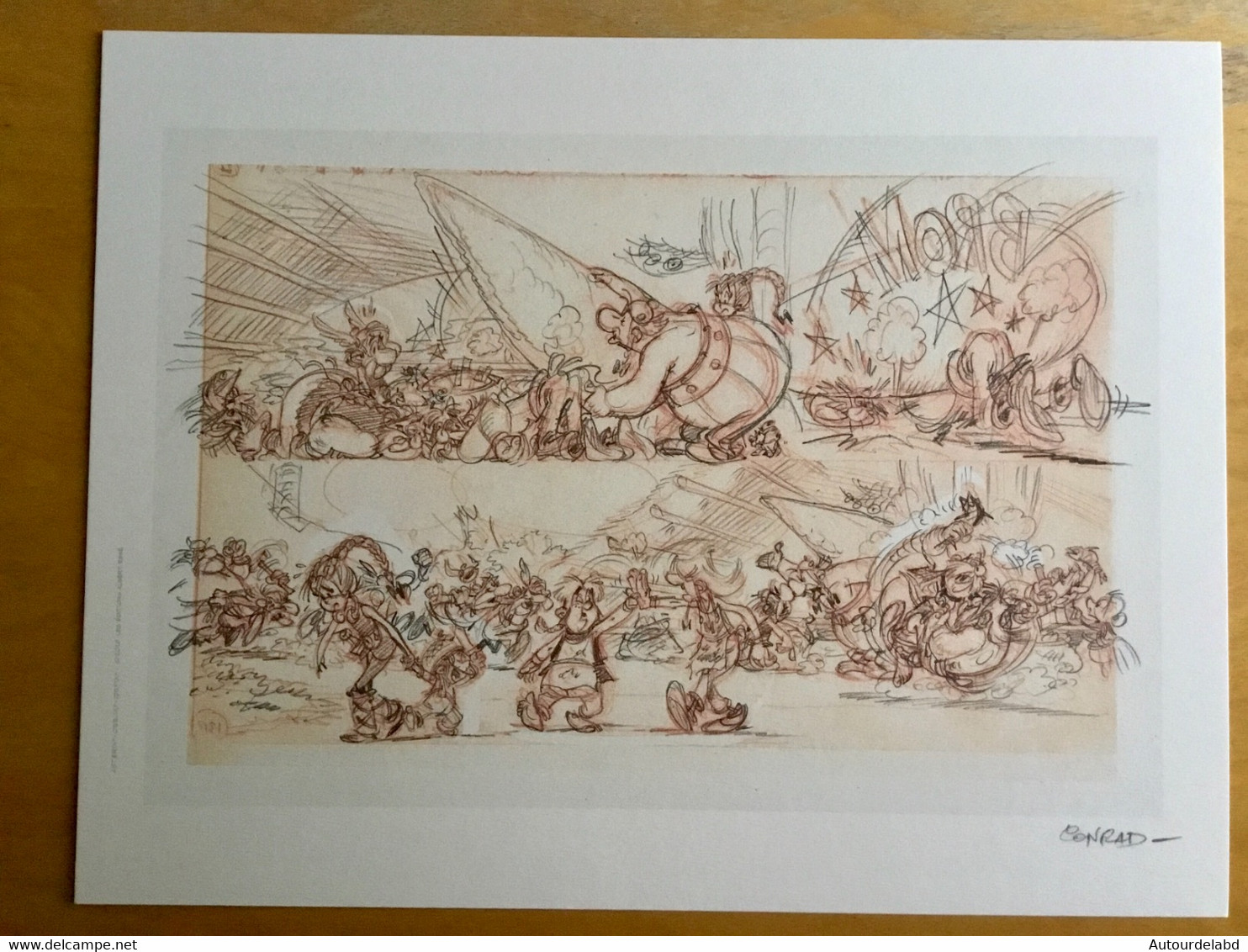 Ex Libris " Astérix Et Obélix " Signé Par Conrad - La Fille De Vercingétorix - Illustrateurs A - C