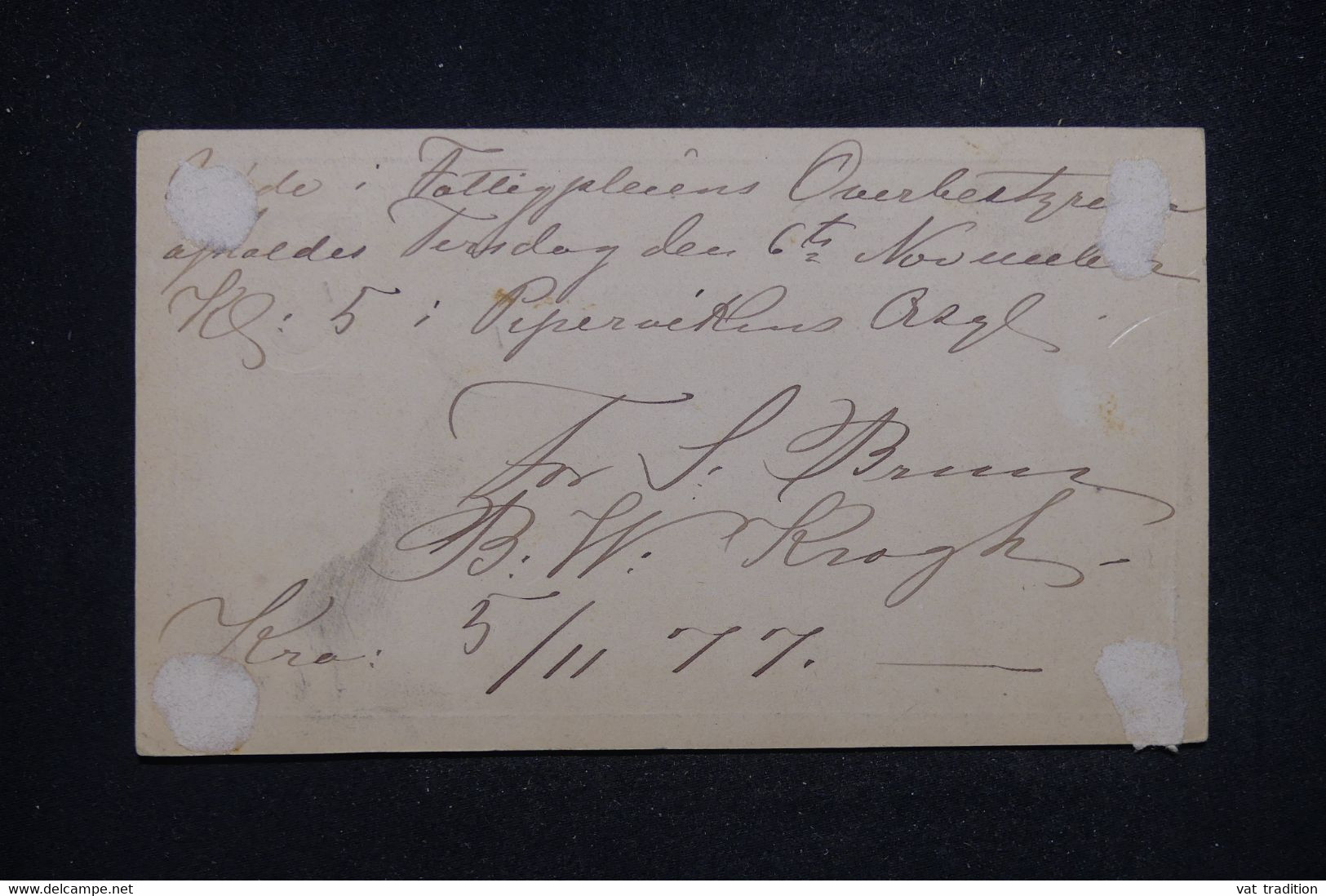 NORVEGE - Oblitération " Chra  6E Byp " Sur Entier Postal En 1877 - L 96963 - Enteros Postales