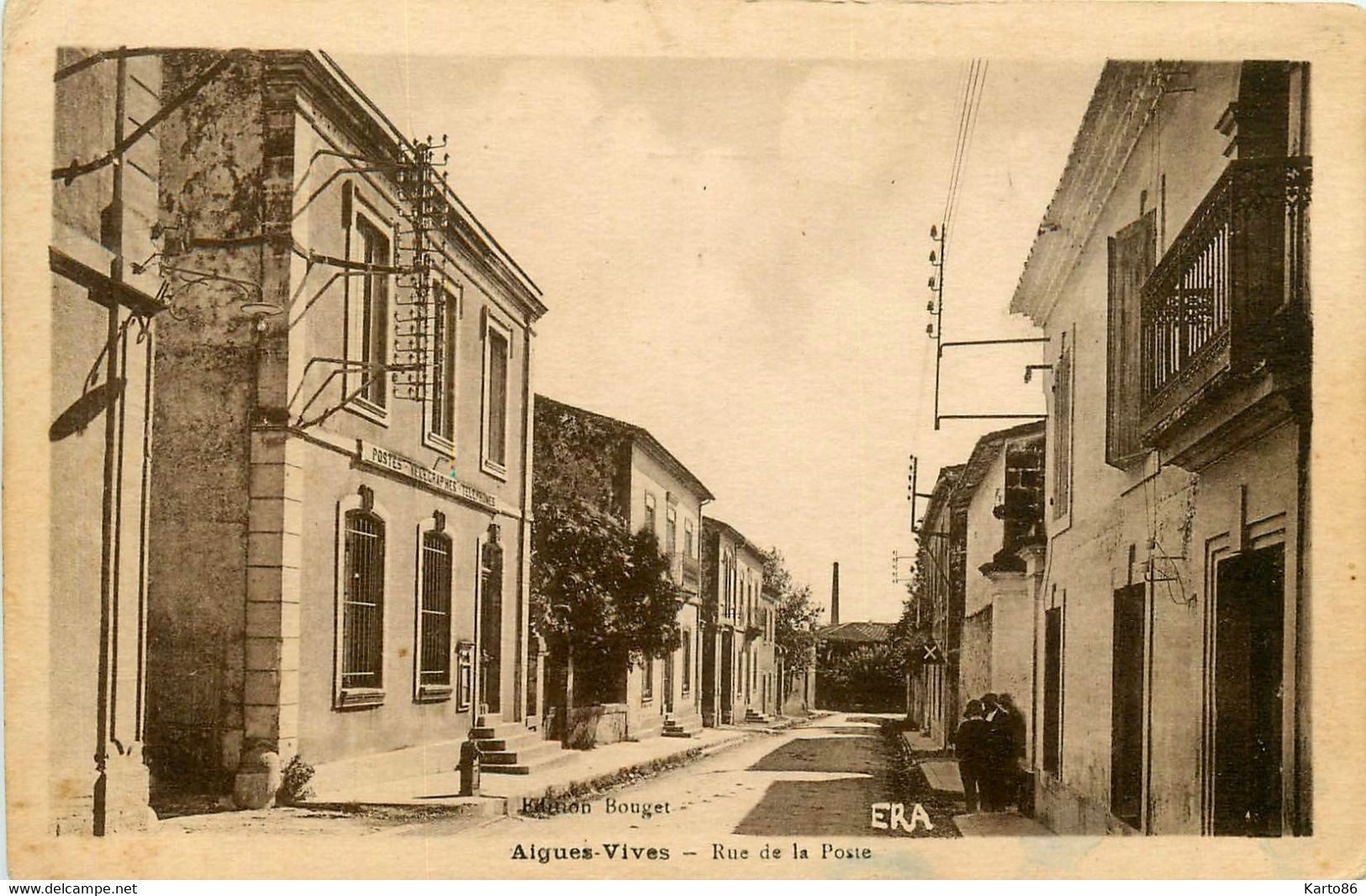 Aigues Vives * La Rue De La Poste * Poste Ptt - Aigues-Vives