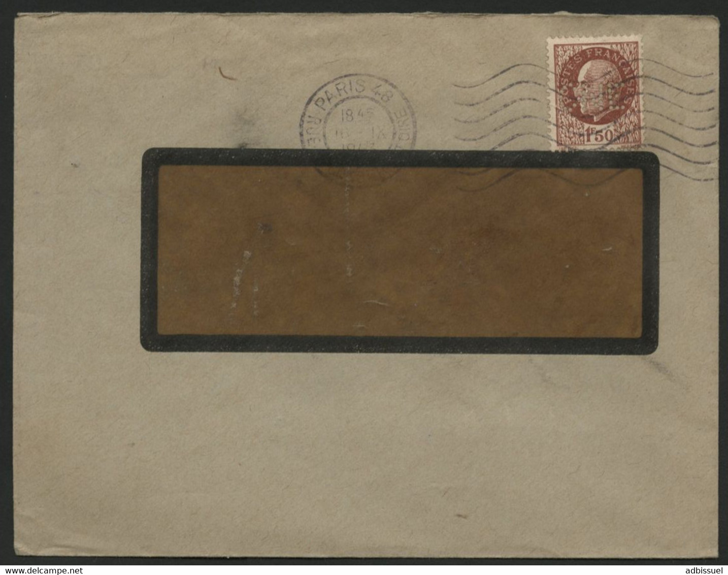 N° 517 Perforé "CNE" Oblitération Mécanique "Paris 16/9/43". Adresse De L'expéditeur Au Verso - Storia Postale