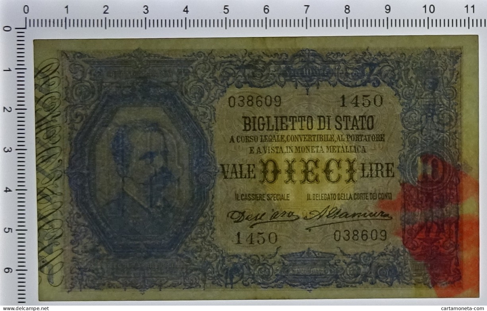 10 LIRE BIGLIETTO DI STATO EFFIGE UMBERTO I 13/01/1911 BB/BB+ - Regno D'Italia – Other