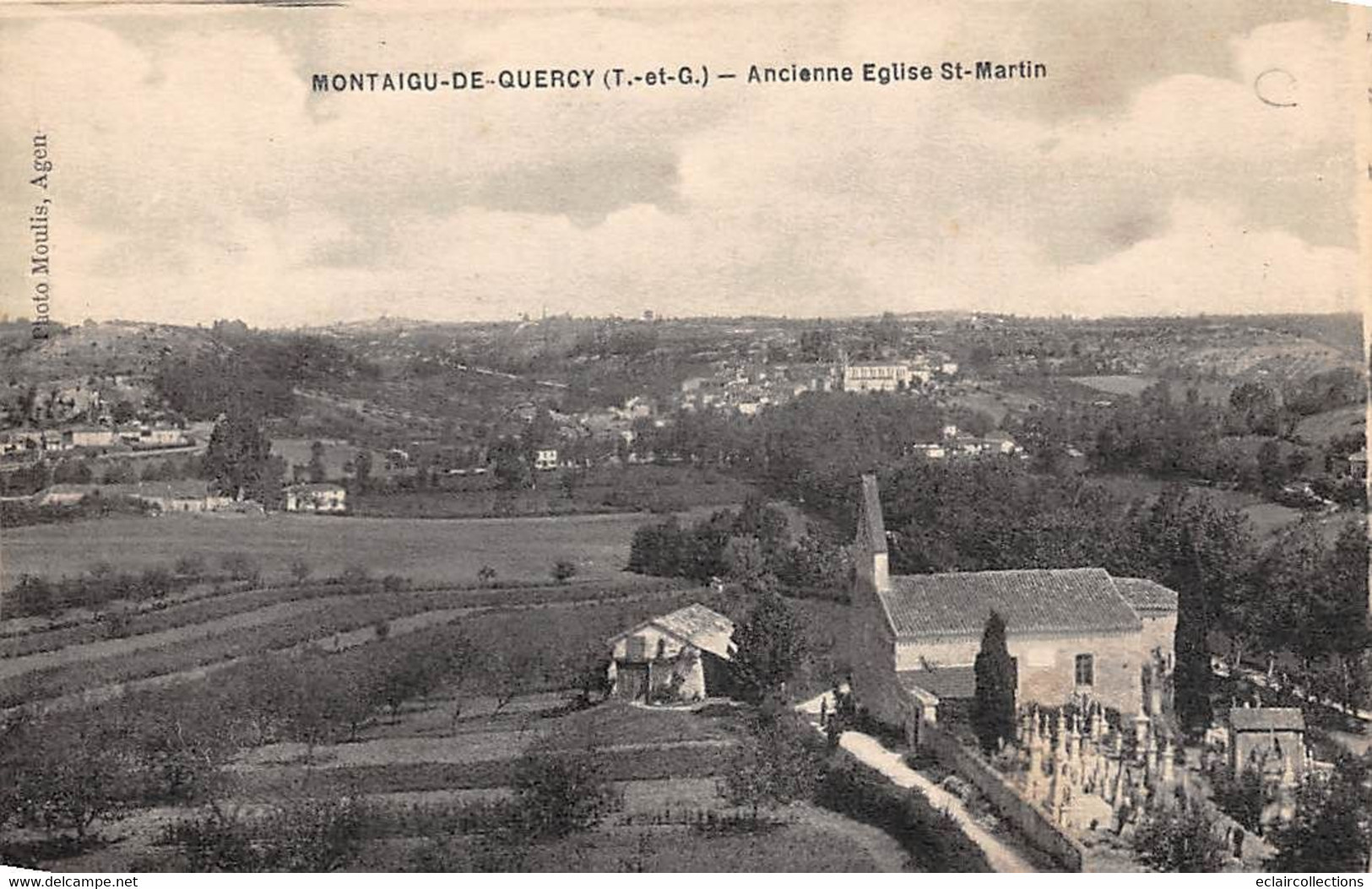 Montaigu De Quercy        82        Ancienne église Saint Martin Et Vue Générale       ( Voir Scan) - Montaigu De Quercy