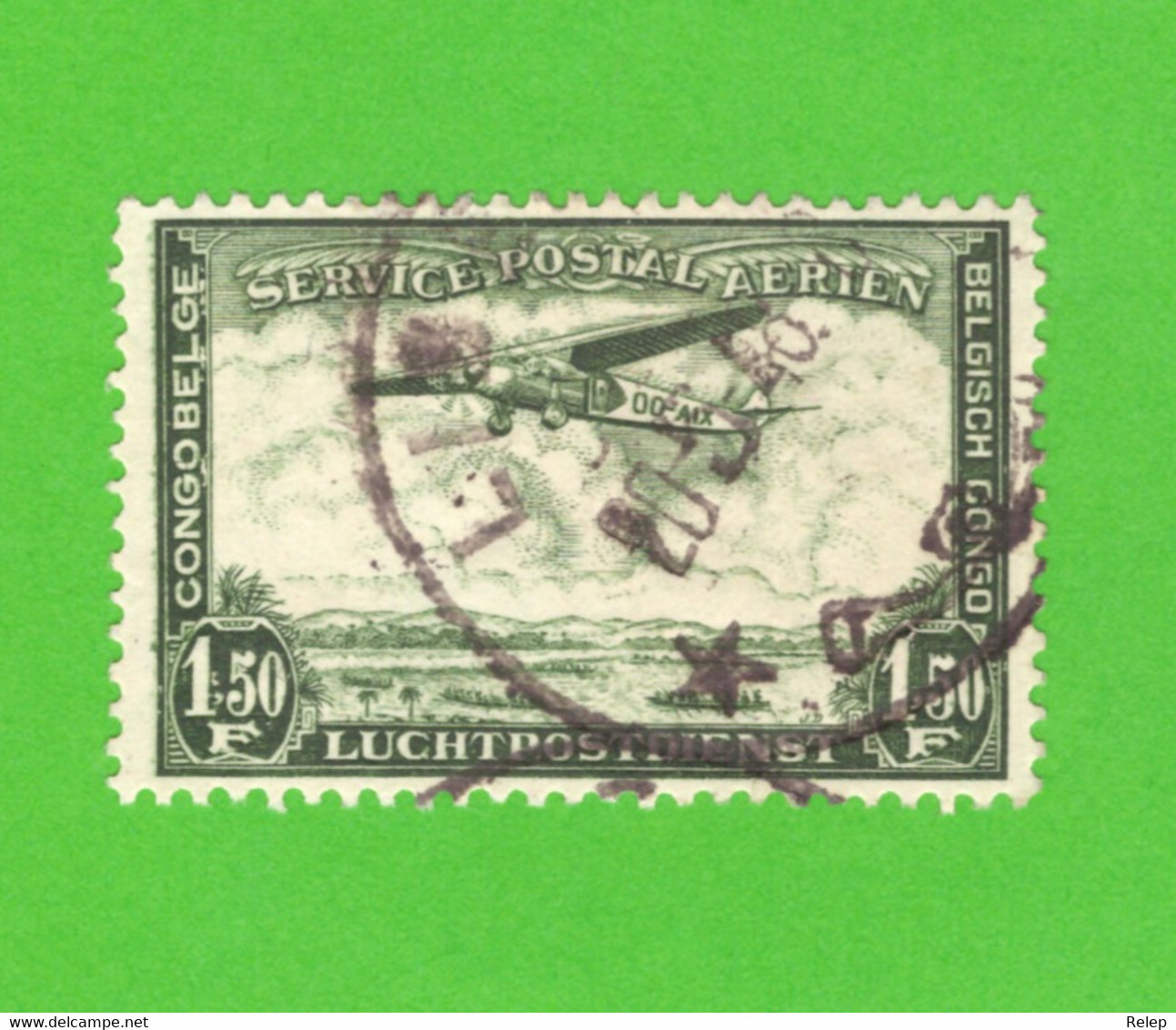 Congo Belge 1934 -  Airmail - Plane Over Landscape - TB - - Used Stamps