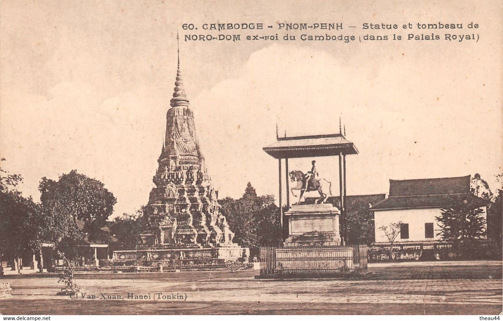 CAMBODGES - PNOM-PENH - Lot De 3 Cartes - Pont De Nagas Et Vat-Phnom - Statue Et Tombeau De Noro-Dom - Cambogia