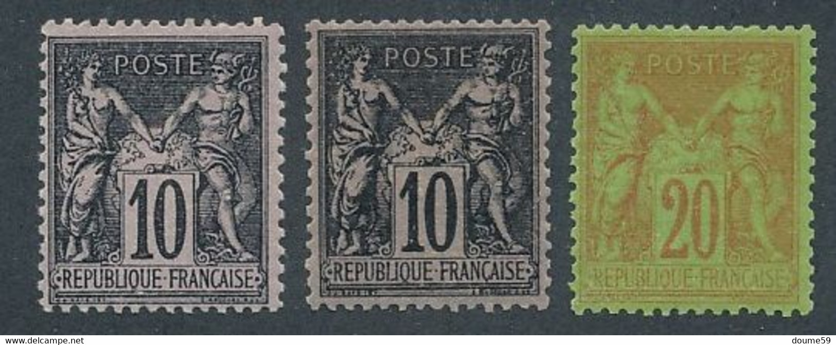 EA-132: FRANCE: Lot Avec "SAGE" N°89*'2 Teintes)-69* (* Infime) - 1876-1898 Sage (Type II)