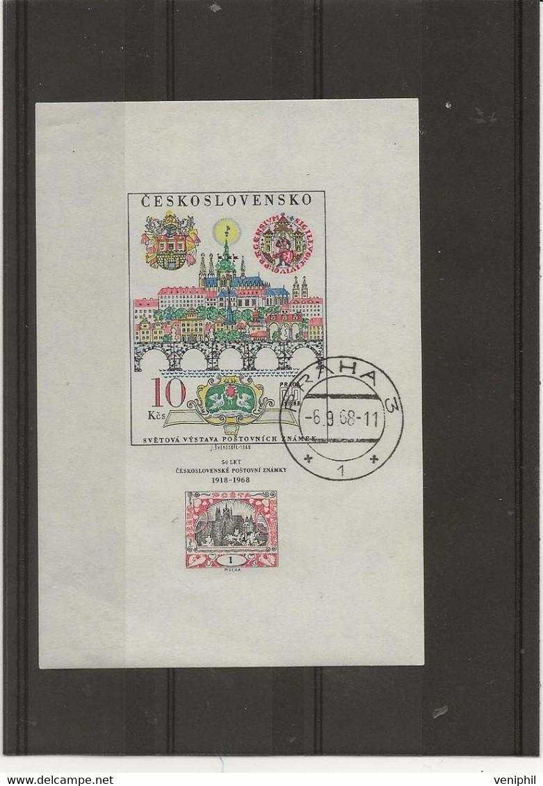 TCHECOSLOVAQUIE - BLOC FEUILLET N° 35 OBLITERE - ANNEE 1968 - Blocks & Sheetlets