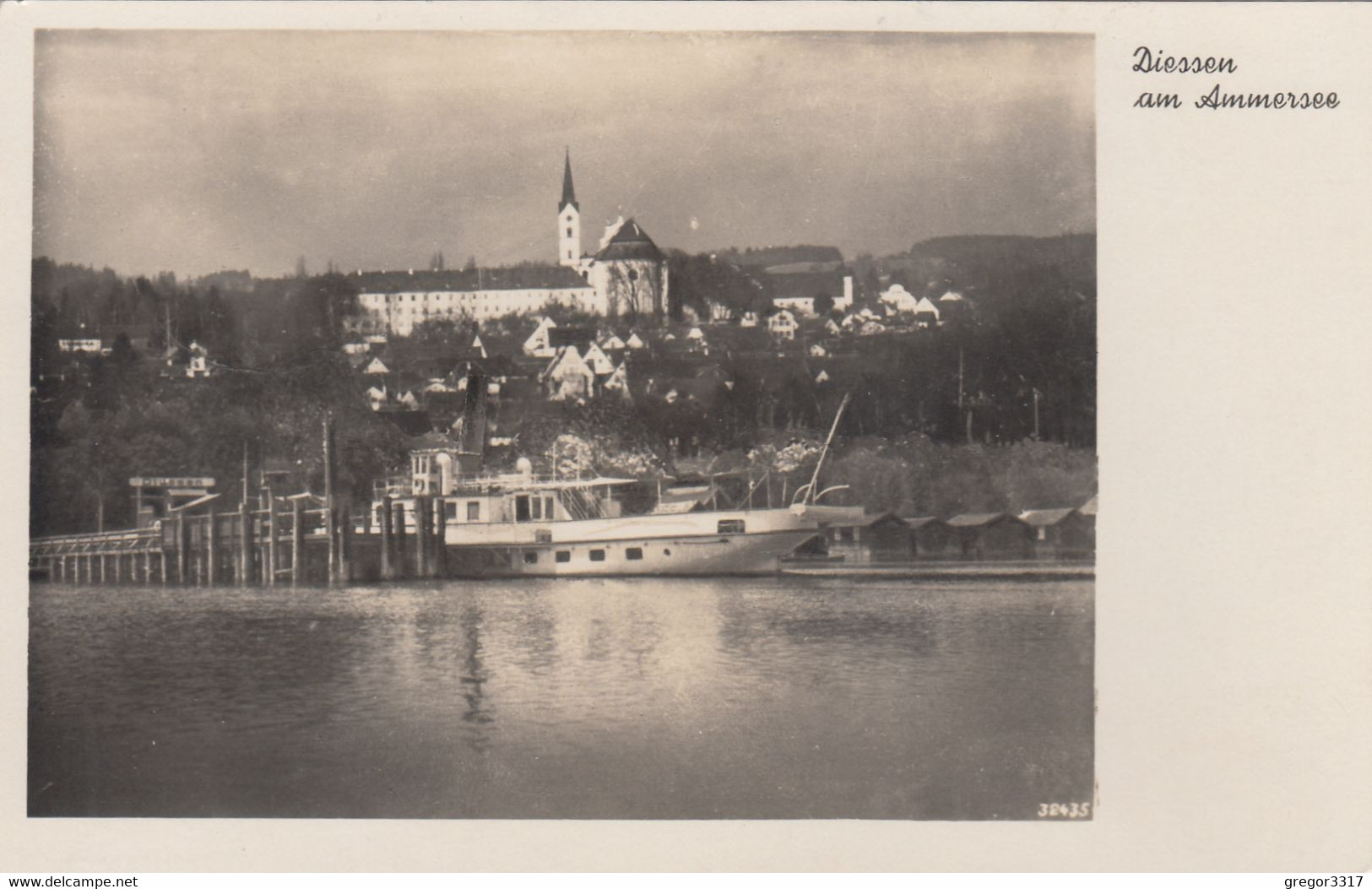 4211) DIESSEN Am AMMMERSEE - Tolle Ansicht Mit SCHIFF An Anlegestelle Und Kirche Im HINTERGRUND - Top !! 20.06.1943 !! - Diessen