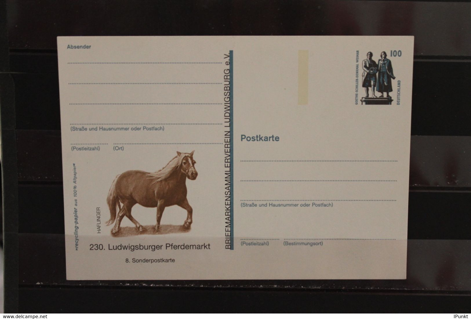 Deutschland 1998, Ganzsache: 230. Ludwigsburger Pferdemarkt; Wertstempel 100 Pf. Sehenswürdigkeiten - Cartoline Private - Nuovi