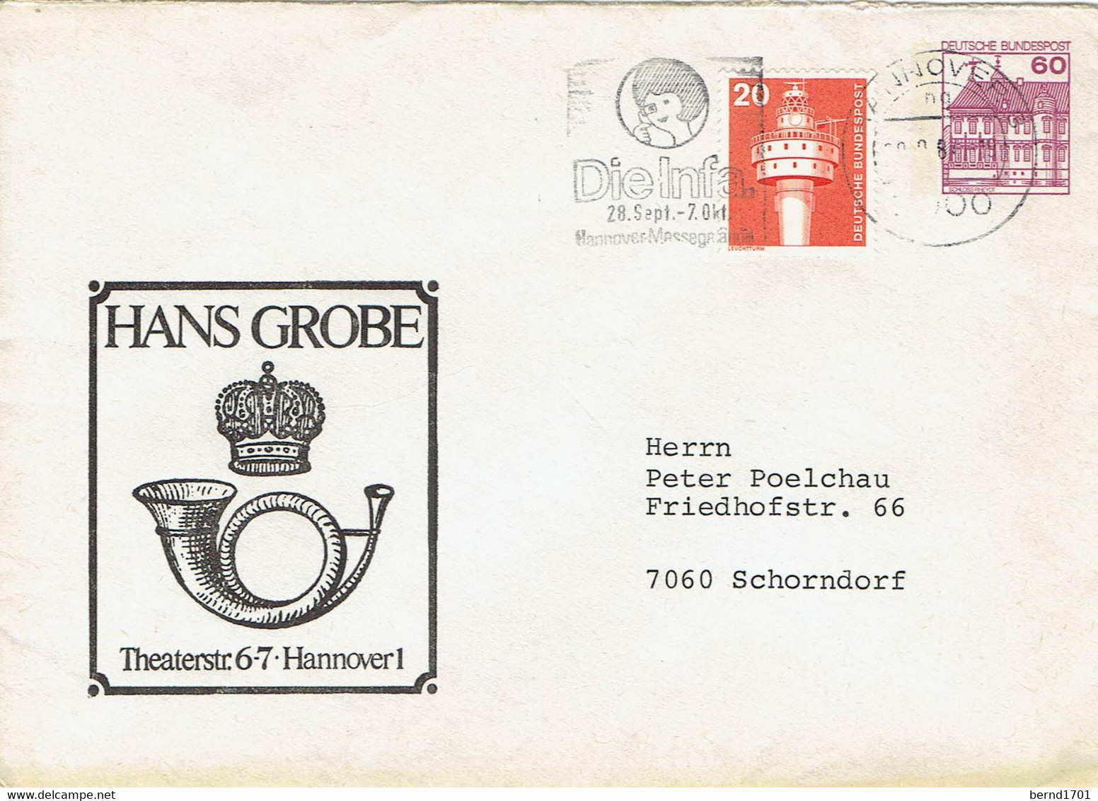 Germany - Ganzsache Umschlag Echt Gelaufen / Cover Used (f1156) - Private Covers - Used