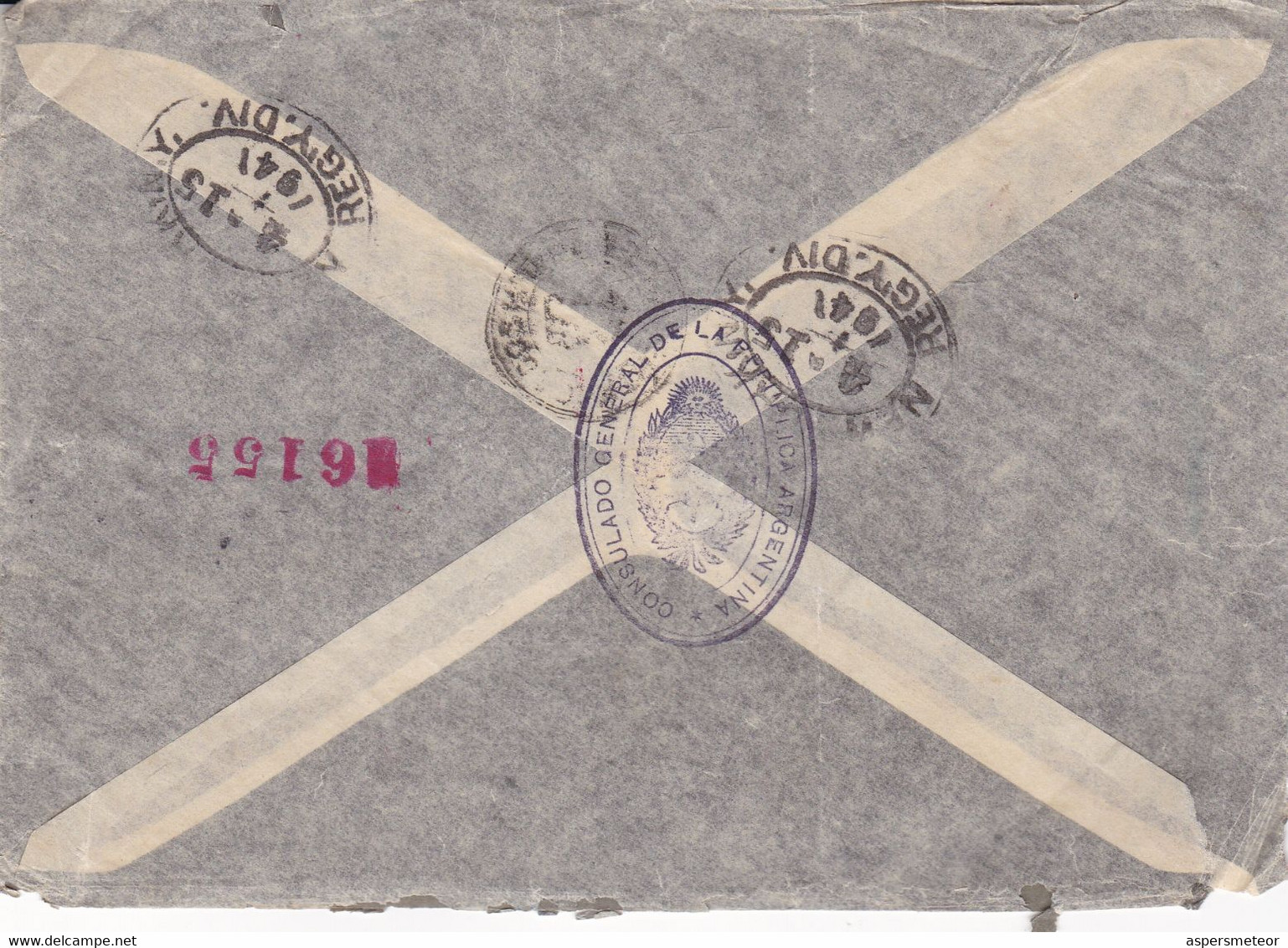 SVERIGE. ENVELOPPE. CIRCULEE STOCKHOLM A BUENOS AIRES, ARGENTINE. ANNEE 1941. RECOMMANDE, PAR AVION.- LILHU - Briefe U. Dokumente