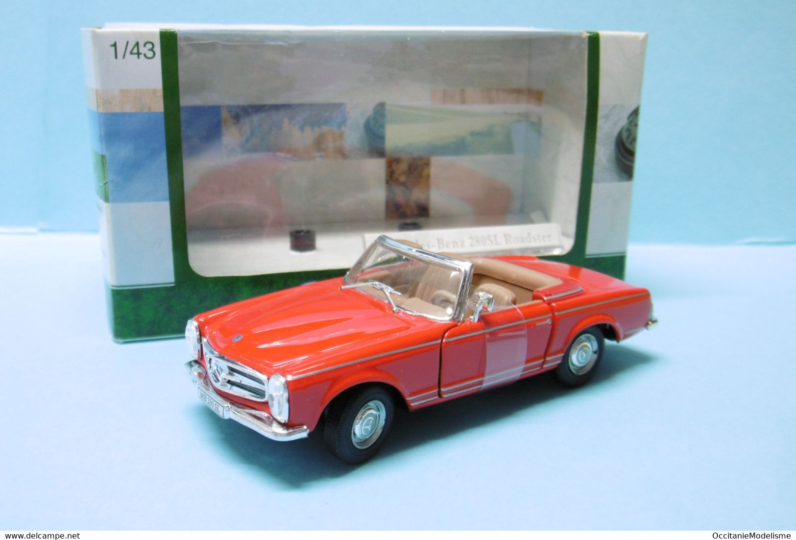 Cararama - MERCEDES BENZ 280 SL Roadster Cabriolet Rouge BO 1/43 - Cararama (Oliex)