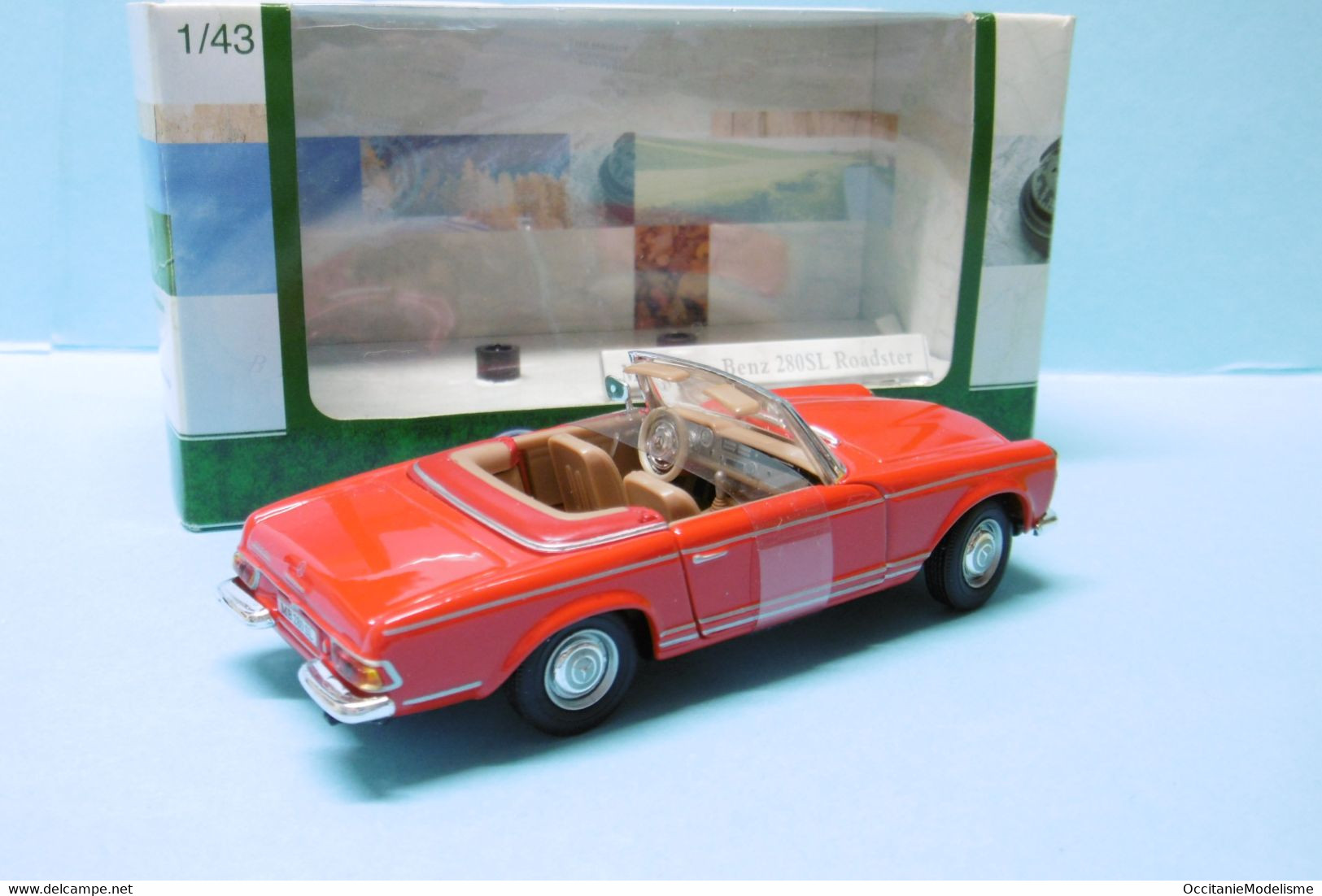 Cararama - MERCEDES BENZ 280 SL Roadster Cabriolet Rouge BO 1/43 - Cararama (Oliex)