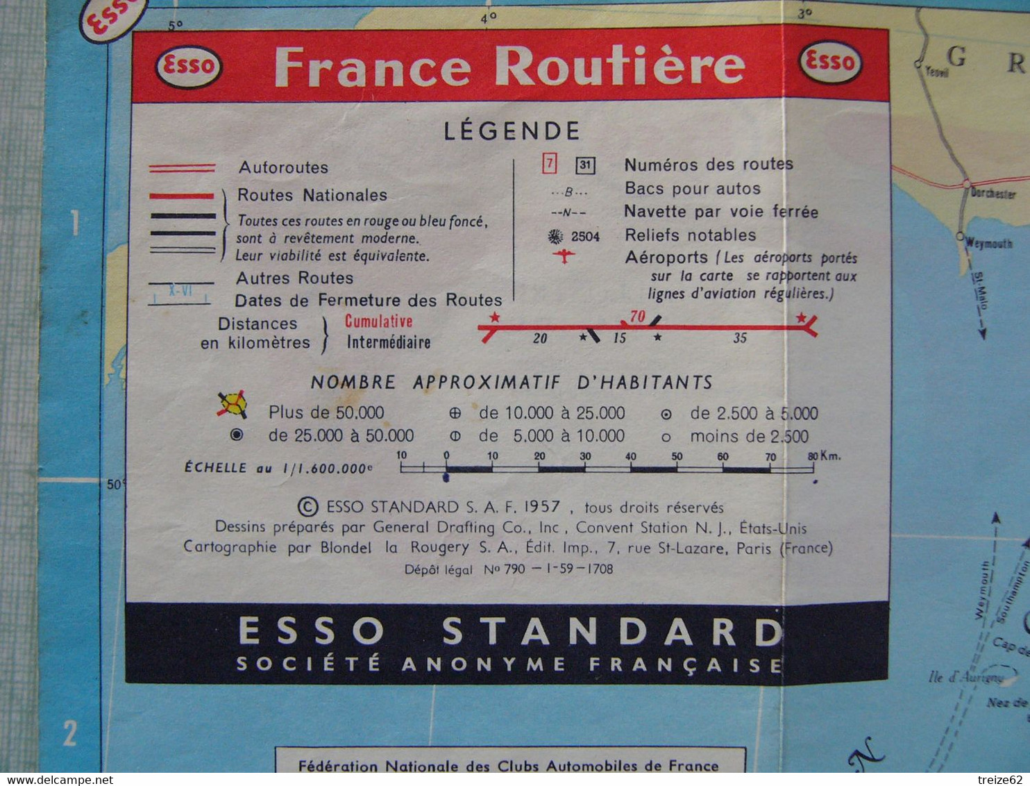 1959 Carte Routière Et Touristique De La France - Callejero
