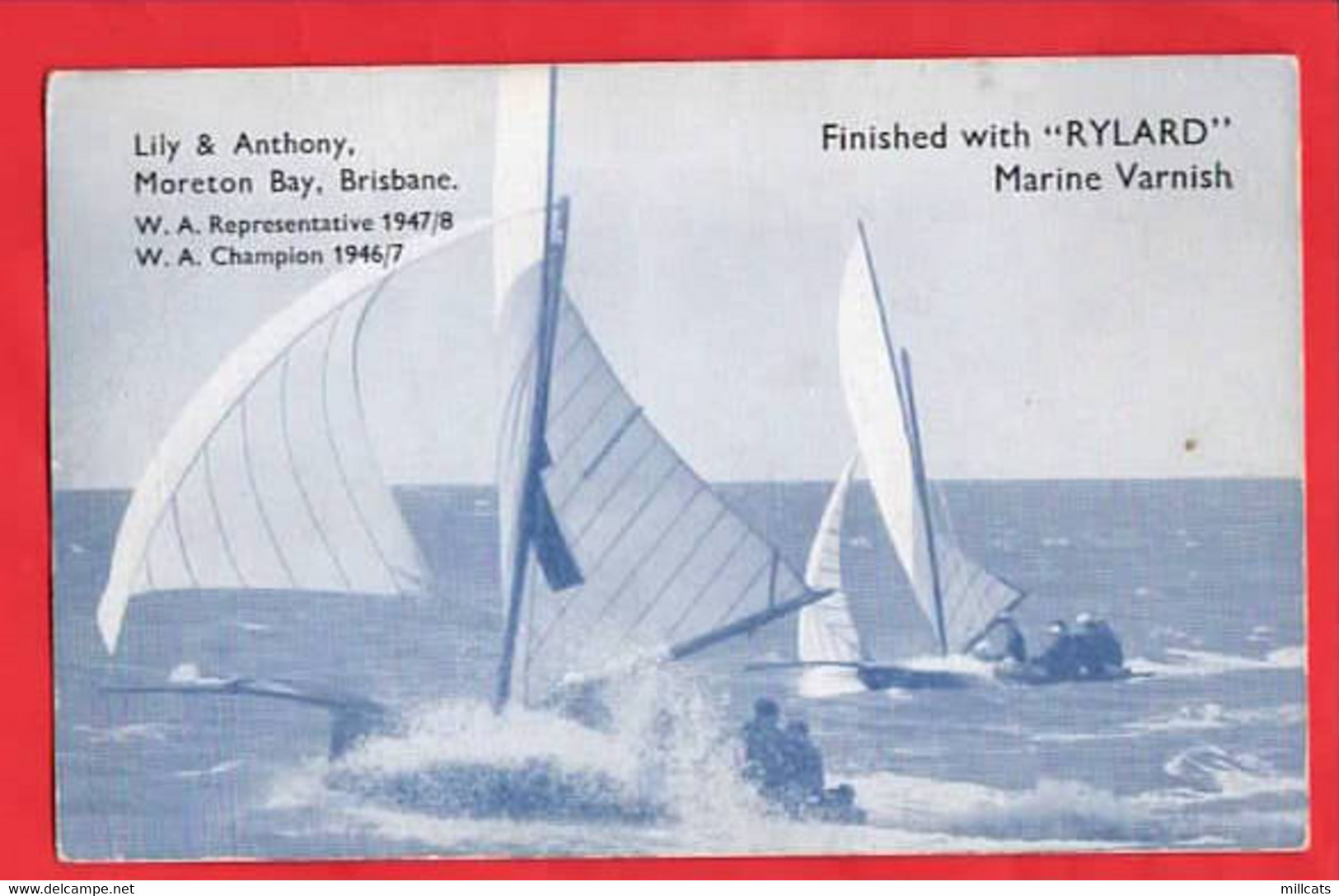 AUSTRALIA  QUEENSLAND  BRISBANE MORETON BAY  YACHT YACHTING  RYLARD VARNISH ADVERT  PUBLICITE - Brisbane