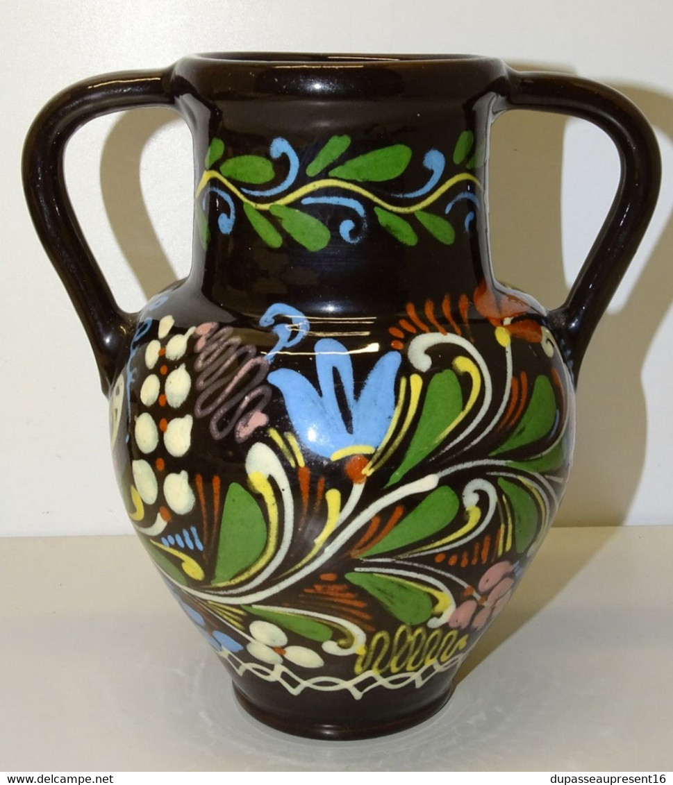 ANCIEN VASE CERAMIQUE GOUDA VINTAGE BELLES COULEURS COLLECTION DECO