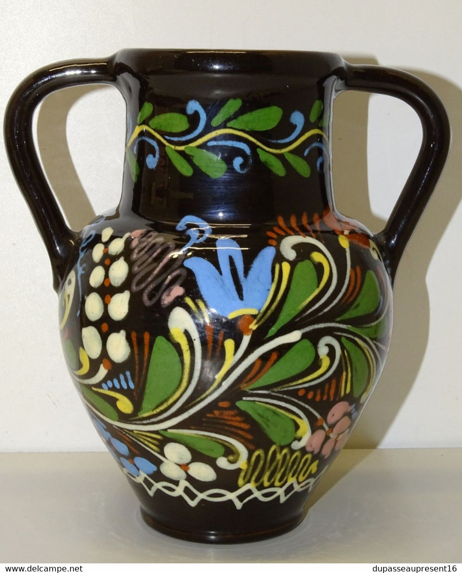 ANCIEN VASE CERAMIQUE GOUDA VINTAGE BELLES COULEURS COLLECTION DECO