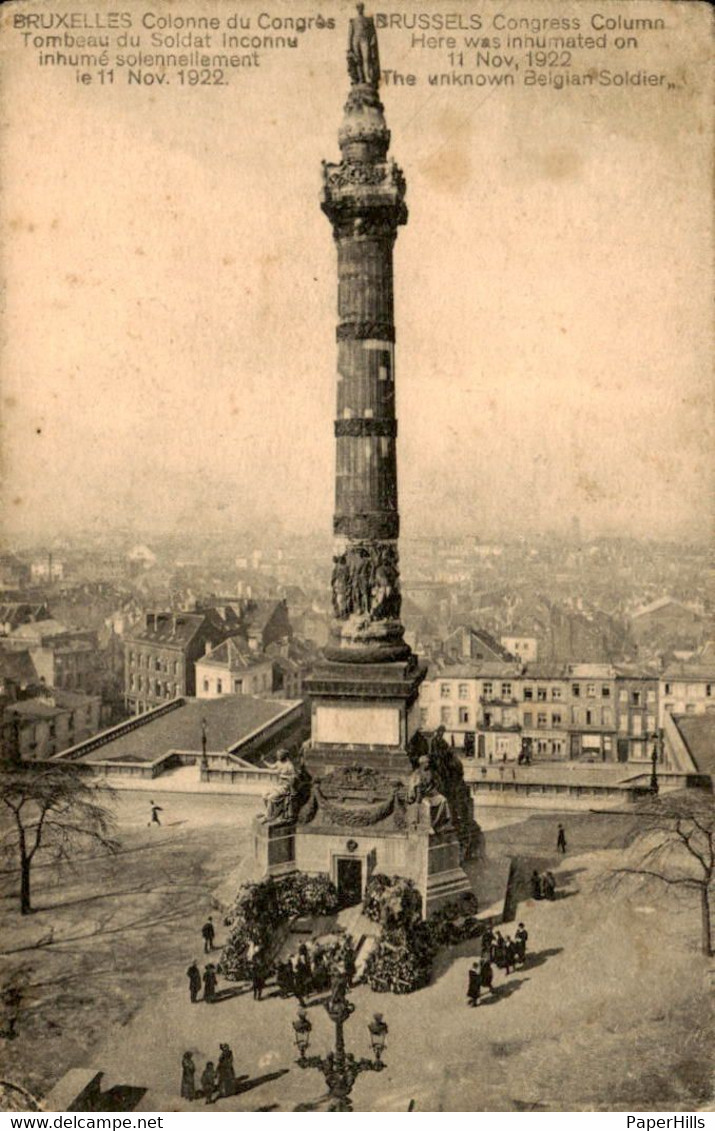 België - Bruxelles Brussel - Congres Colonne - Tombeau Soldat - 1922 - Other & Unclassified