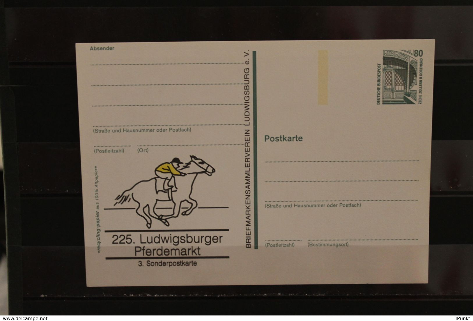 Deutschland 1993, Ganzsache:  225. Ludwigsburger Pferdemarkt; Wertstempel 80 Pf. Sehenswürdigkeiten - Cartoline Private - Nuovi